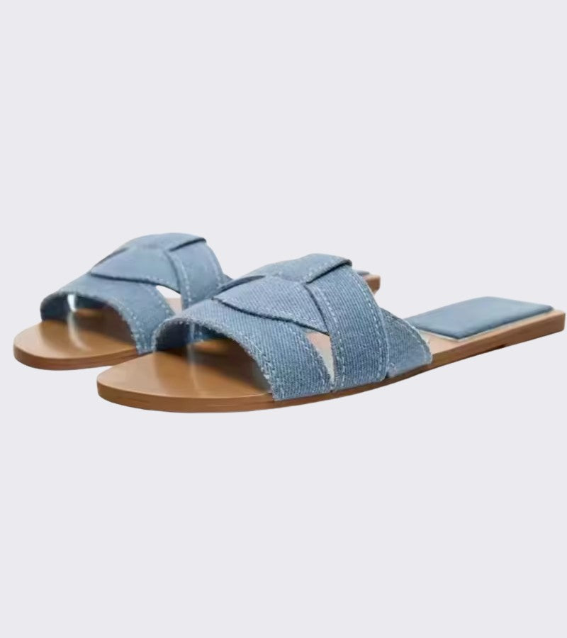 Zaba | Elegant Low Sandals with Weaving