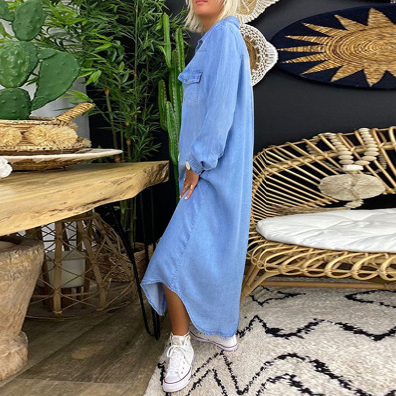 Yara™ - Long Denim Maxi Dress
