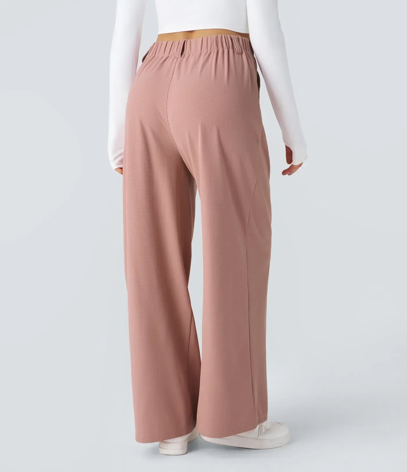 Halara Flex™ High-Waisted Work Pants with Wide Side Pockets, Made from Waffle Fabric