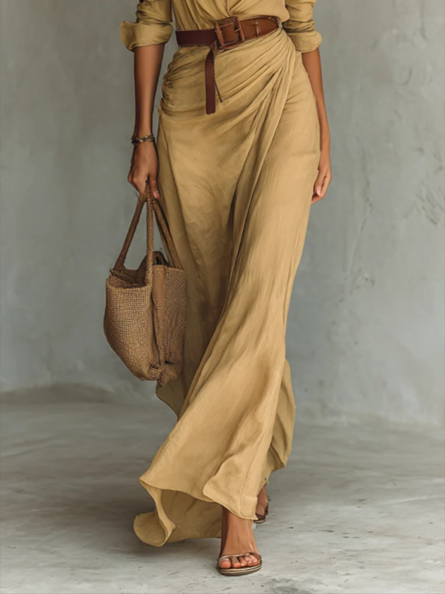 Taylor | Long Dress with Belt
