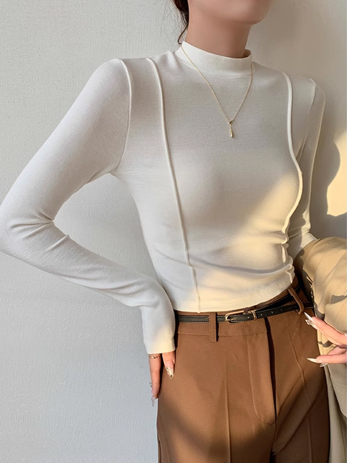 Simple Jersey Piping Blouse