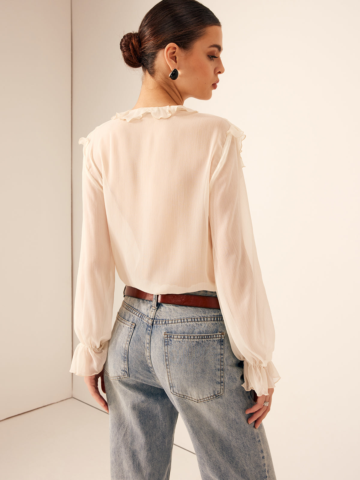 Thin Ruffled Chiffon Blouse