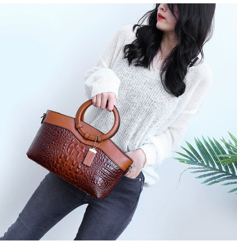 Matilda | Elegant Handcrafted Croco Leather Bag