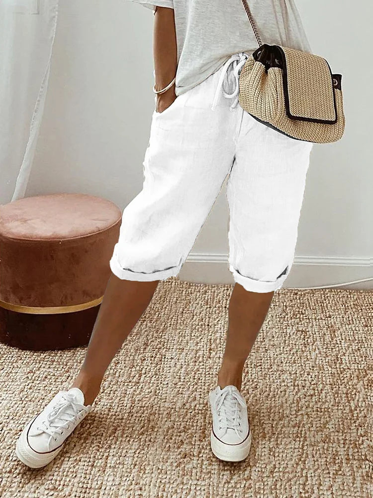 Rosa | Cotton and Linen Shorts for Women