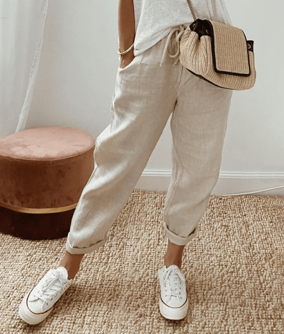 Amélie Cotton and Linen Pants