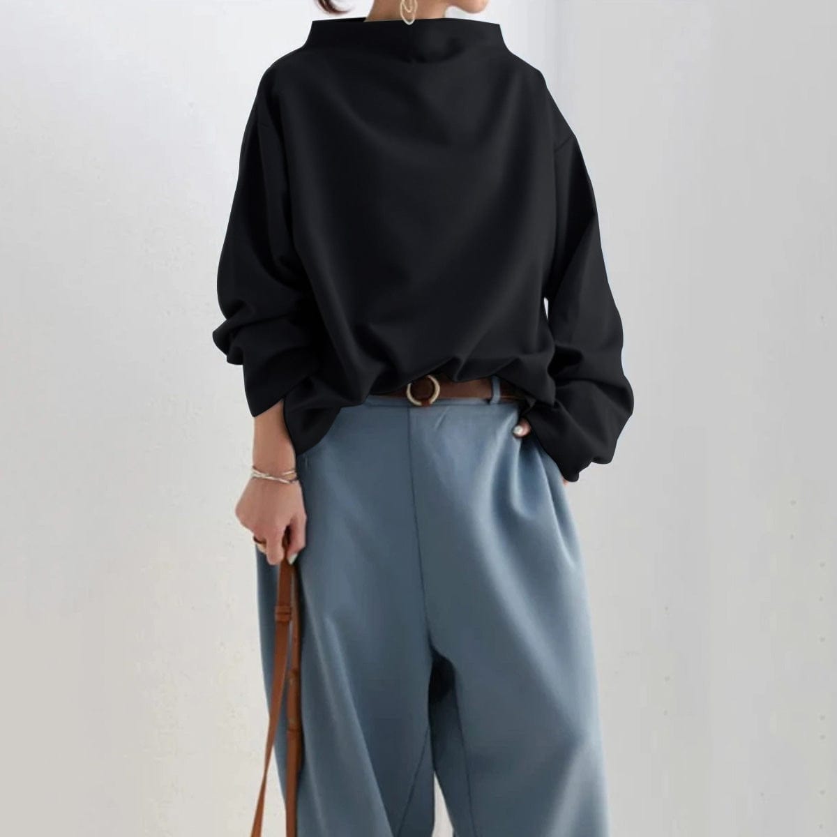 Elly | Soft Knit Top with High Collar