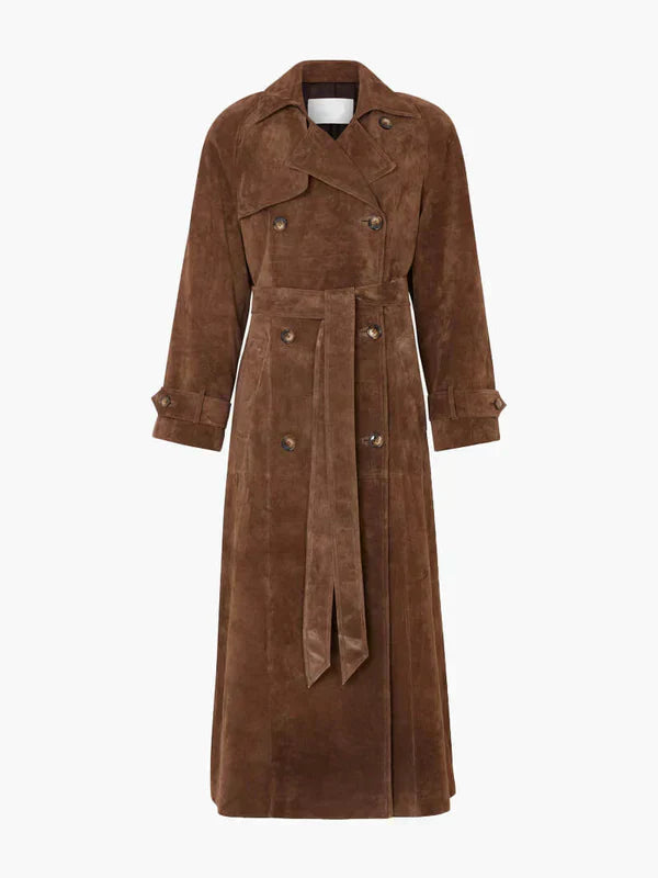 Floriana - Elegant Suede Trench Coat