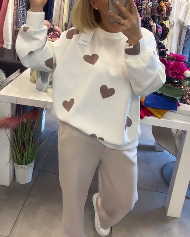 Savannah – Cotton Blend Sweater with Hearts