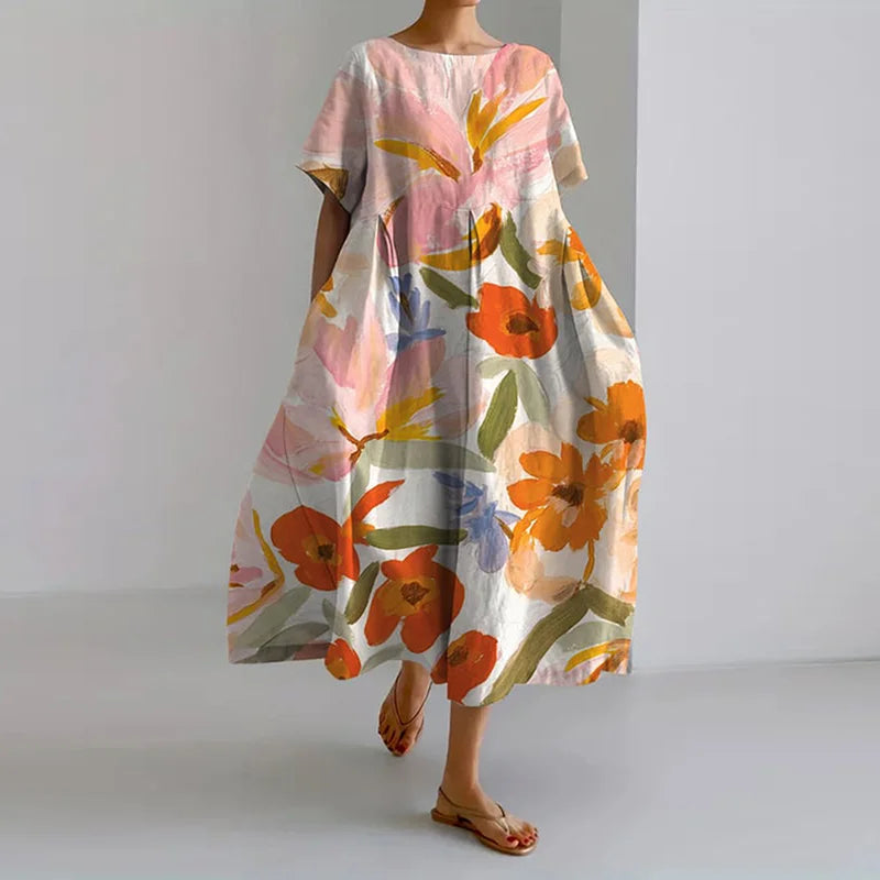 Isla – Floral Dress with V-Neck