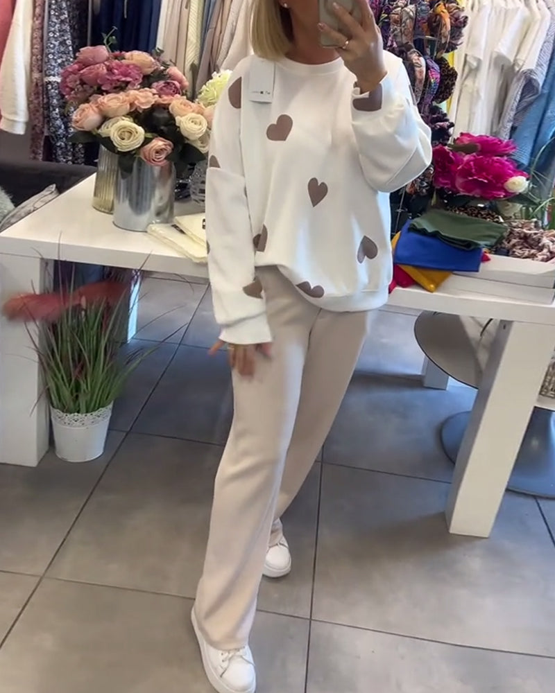 Savannah – Cotton Blend Sweater with Hearts