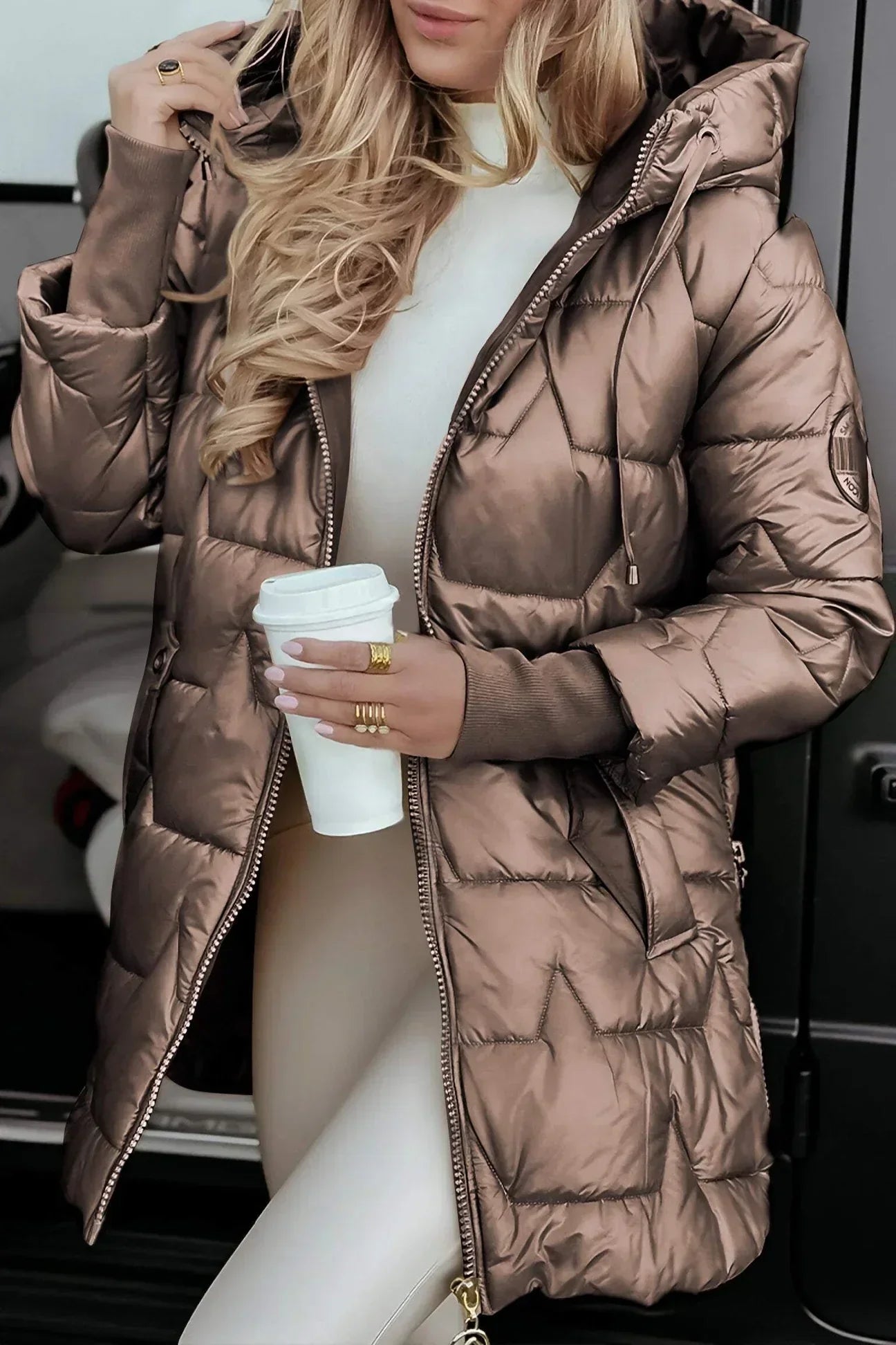 Irena™ - Elegant Winter Coat with Hood and Filling