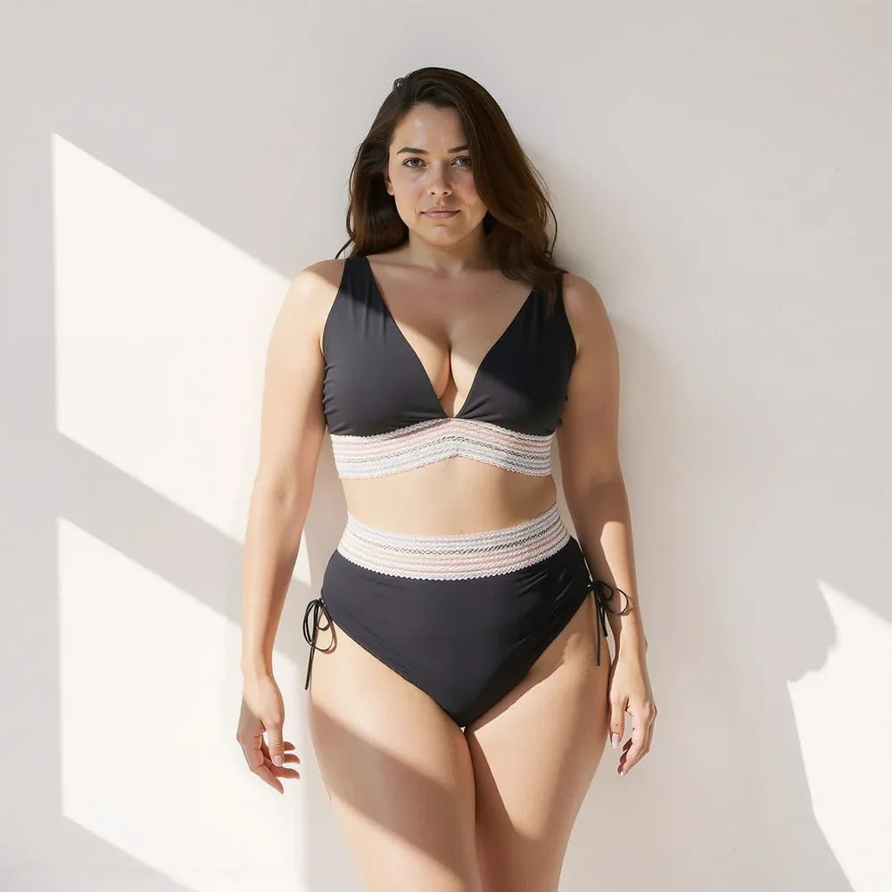 Noa – High-Waisted Bikini with Shaping Band