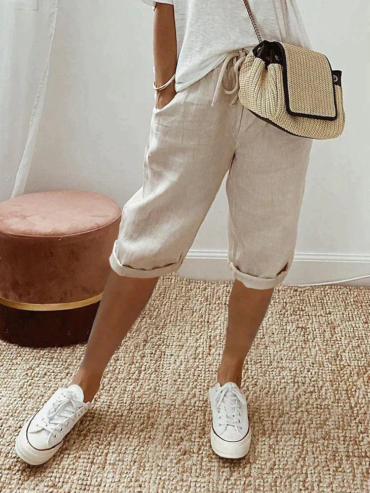 Rosa | Cotton and Linen Shorts for Women