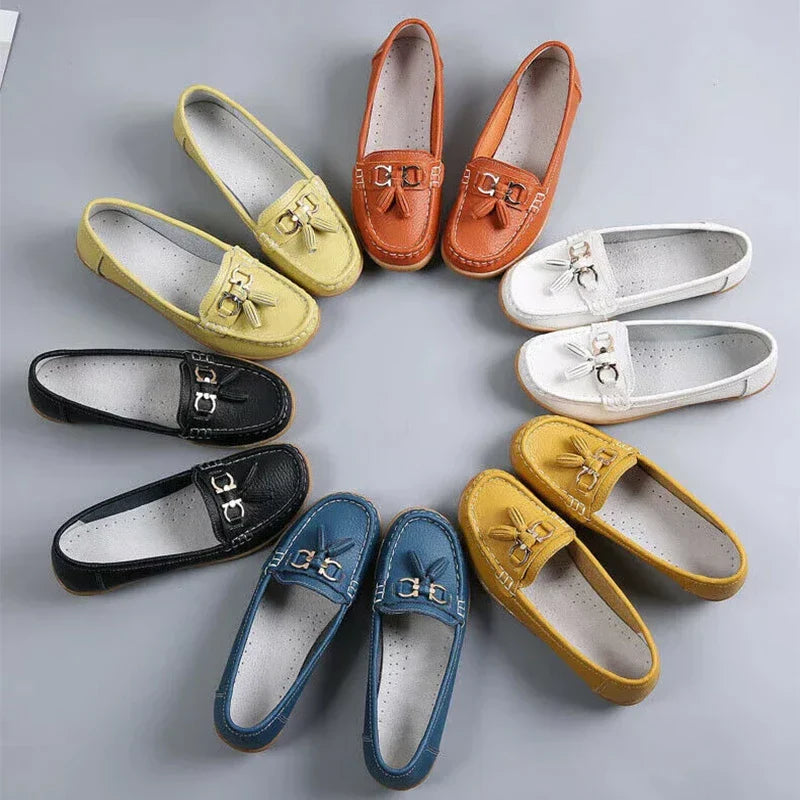 Soline | Breathable Leather Moccasins - ultra comfortable