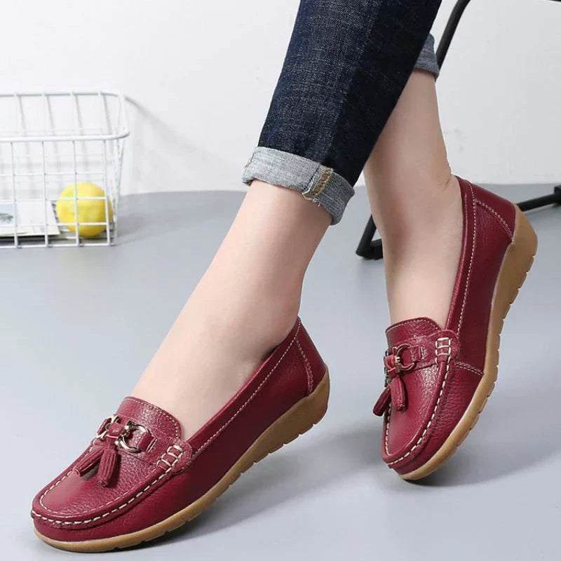 Soline | Breathable Leather Moccasins - ultra comfortable
