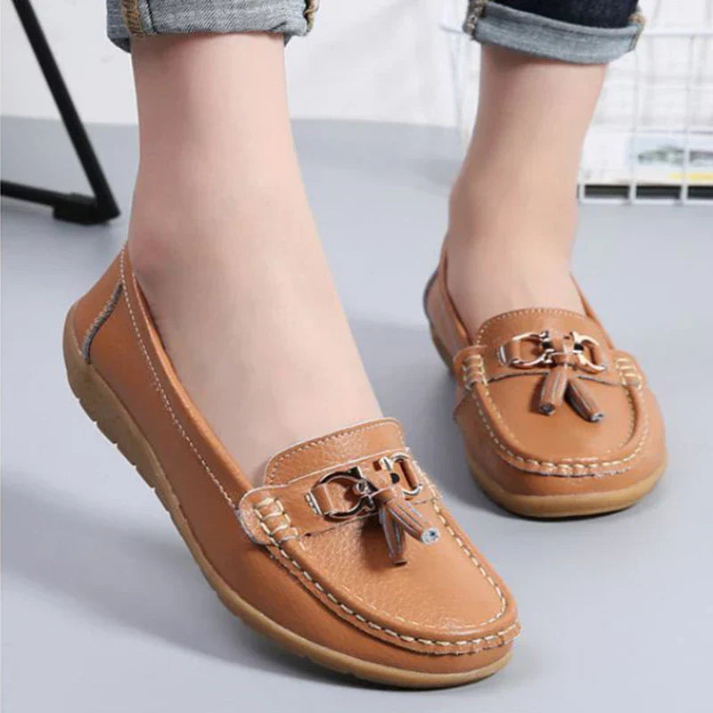 Soline | Breathable Leather Moccasins - ultra comfortable