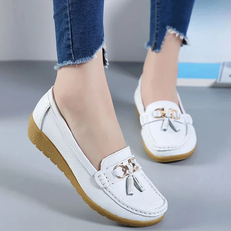 Soline | Breathable Leather Moccasins - ultra comfortable
