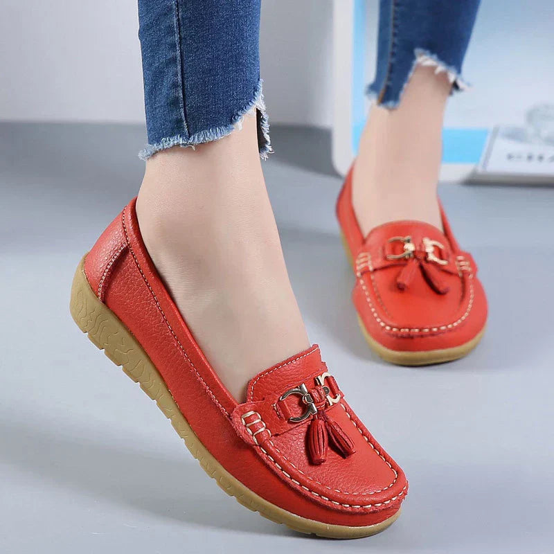 Soline | Breathable Leather Moccasins - ultra comfortable