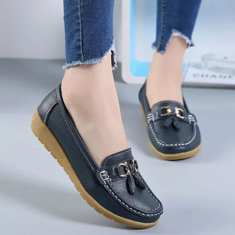 Soline | Breathable Leather Moccasins - ultra comfortable