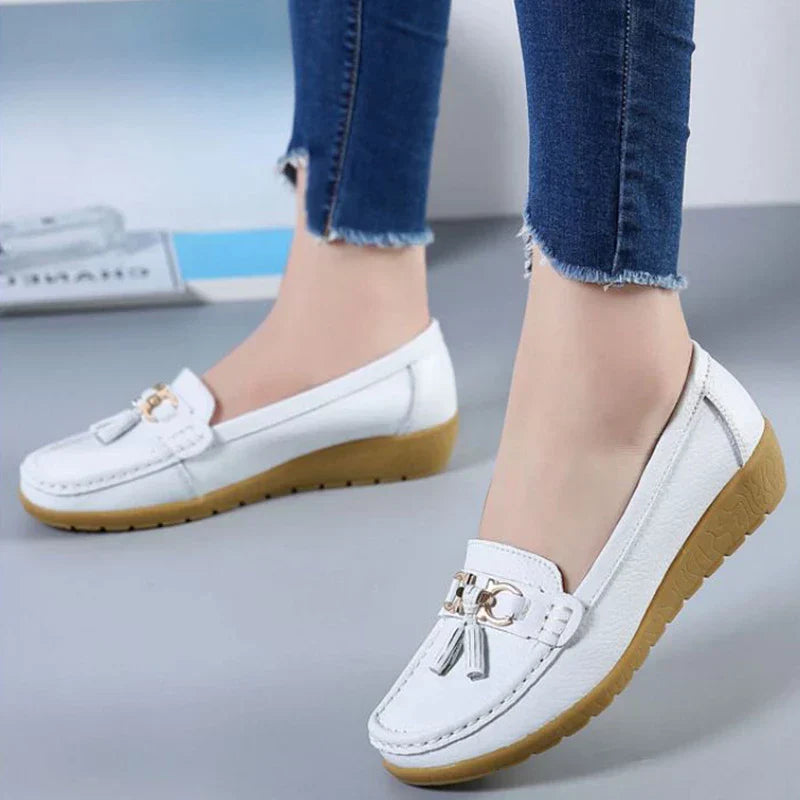 Soline | Breathable Leather Moccasins - ultra comfortable