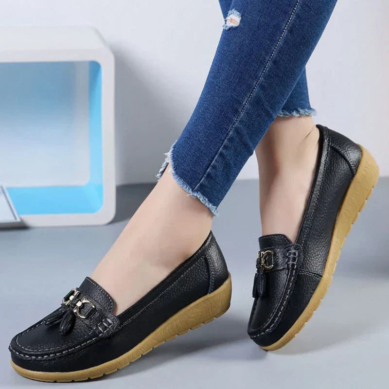 Soline | Breathable Leather Moccasins - ultra comfortable
