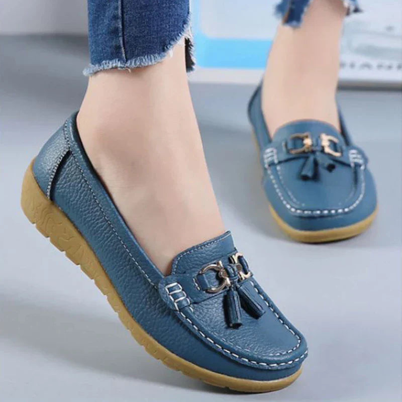 Soline | Breathable Leather Moccasins - ultra comfortable