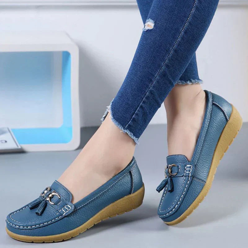 Soline | Breathable Leather Moccasins - ultra comfortable