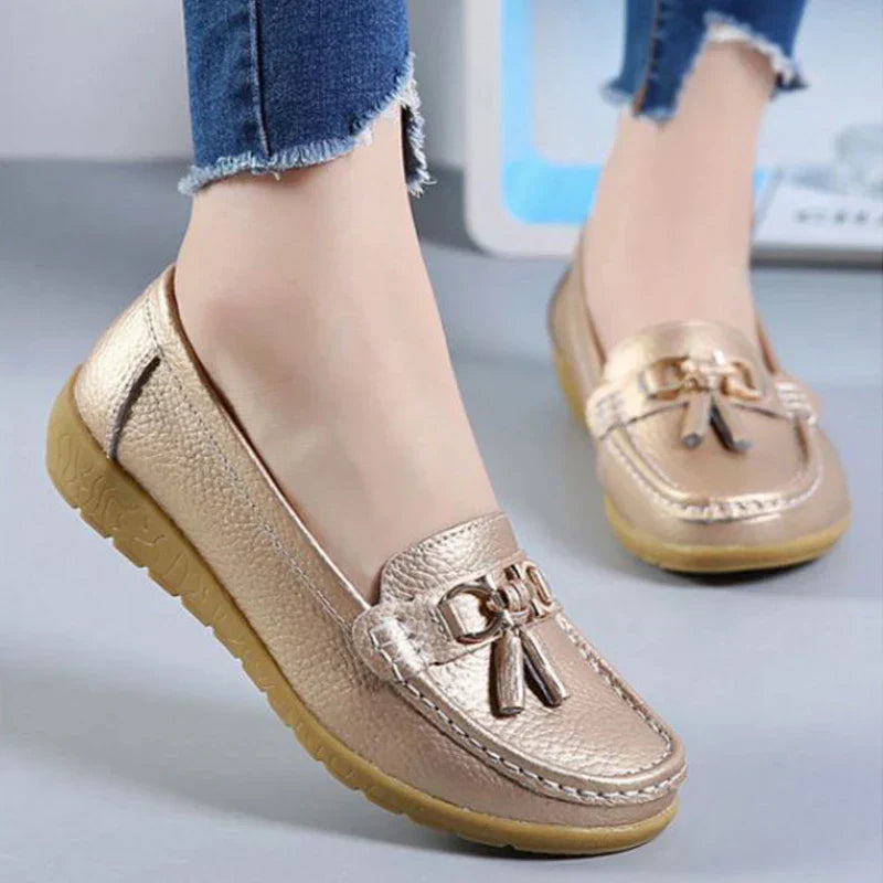 Soline | Breathable Leather Moccasins - ultra comfortable