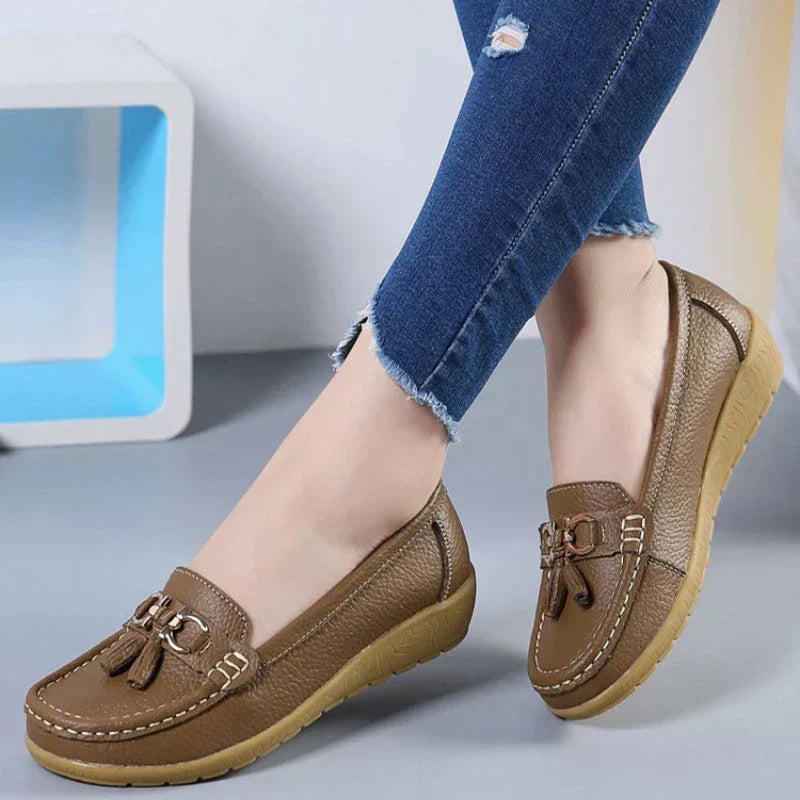 Soline | Breathable Leather Moccasins - ultra comfortable