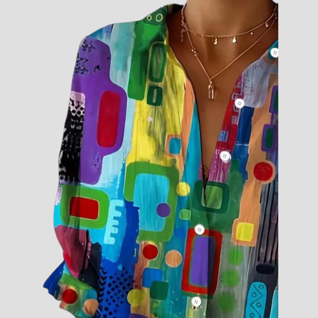 Edna | Elegant Blouse with Geometric Pattern