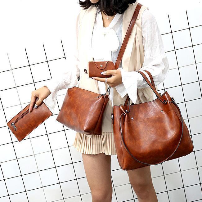 Elin | Vintage 4-Piece Leather Bag Set
