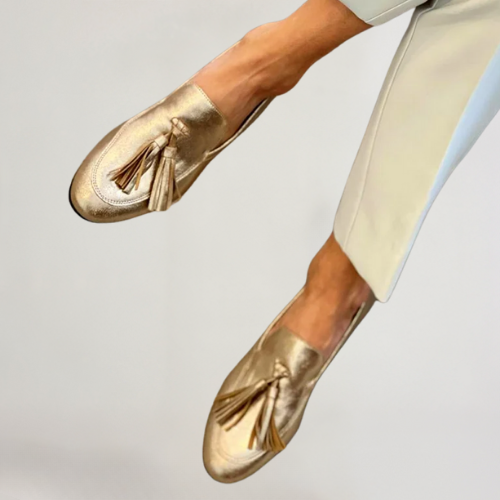 Vittoria™ | Women's Gold Moccasins