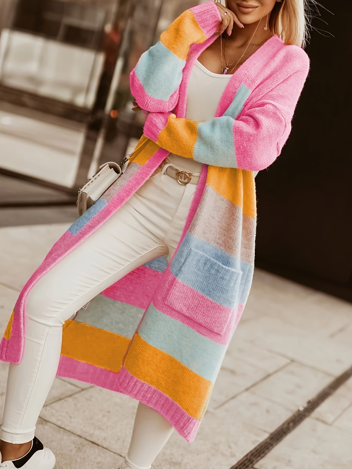 Alros - Cardigan with Pastel Stripes