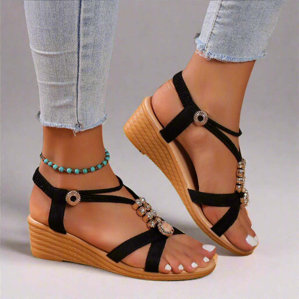 Krawczyk™ | Wedge Sandals with Ankle Lace – Stylish and Comfortable