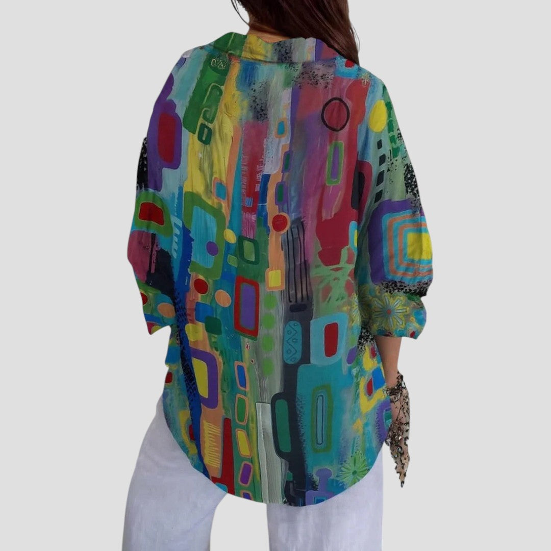 Edna | Elegant Blouse with Geometric Pattern