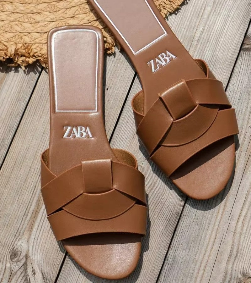 Zaba | Elegant Low Sandals with Weaving