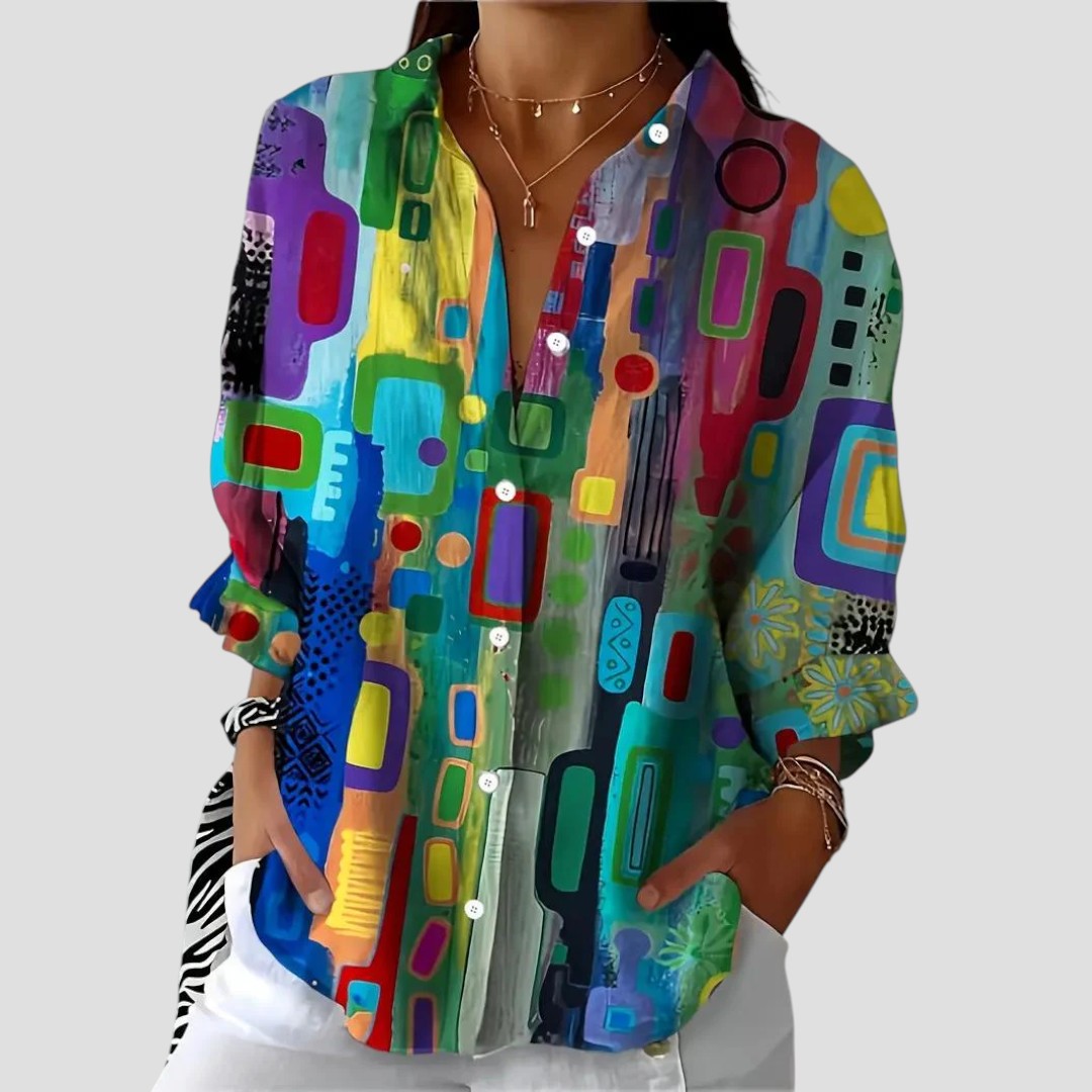 Edna | Elegant Blouse with Geometric Pattern
