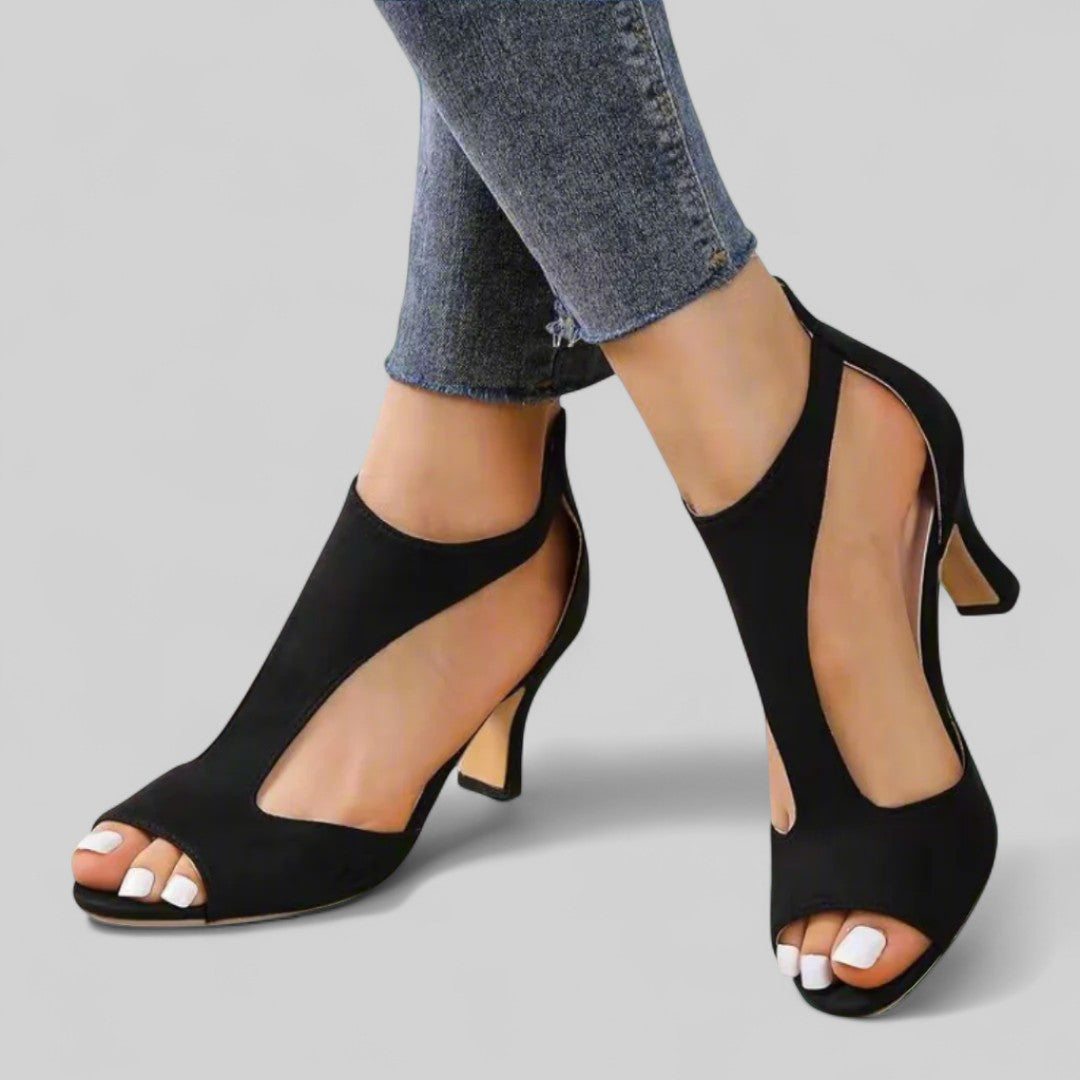 Julia™  | Premium high-heeled sandals with a zipper