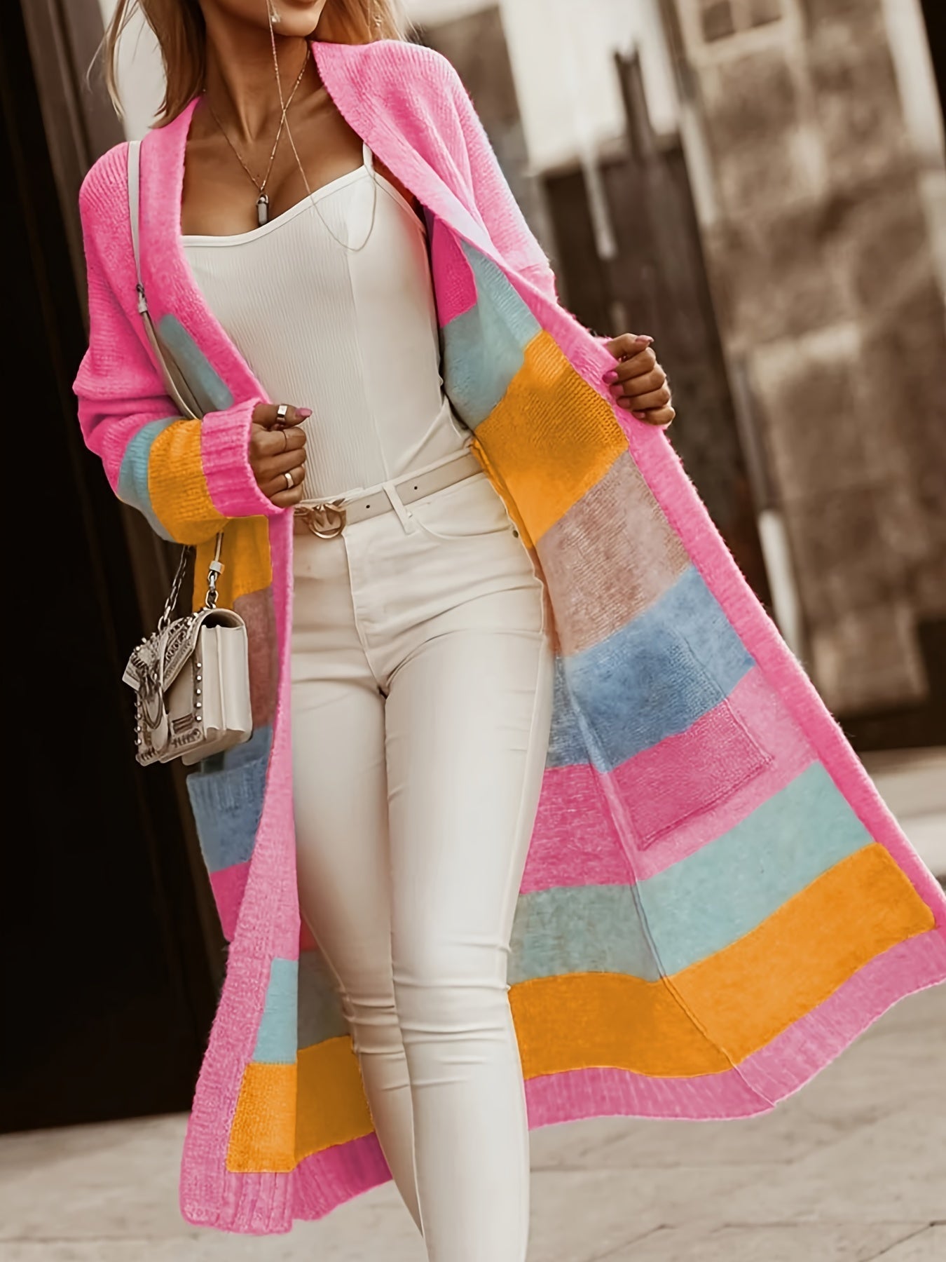 Alros - Cardigan with Pastel Stripes