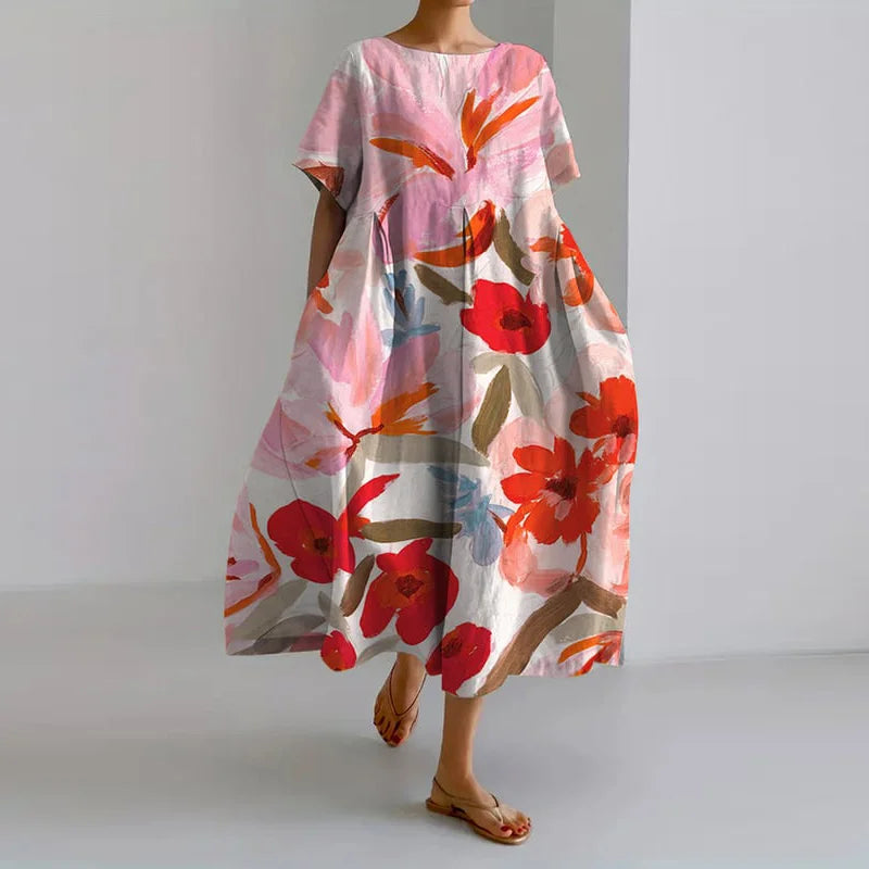Isla – Floral Dress with V-Neck