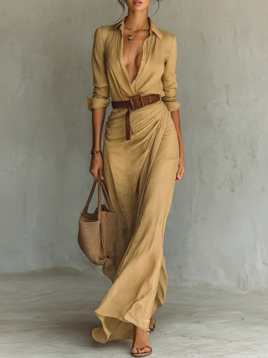 Taylor | Long Dress with Belt