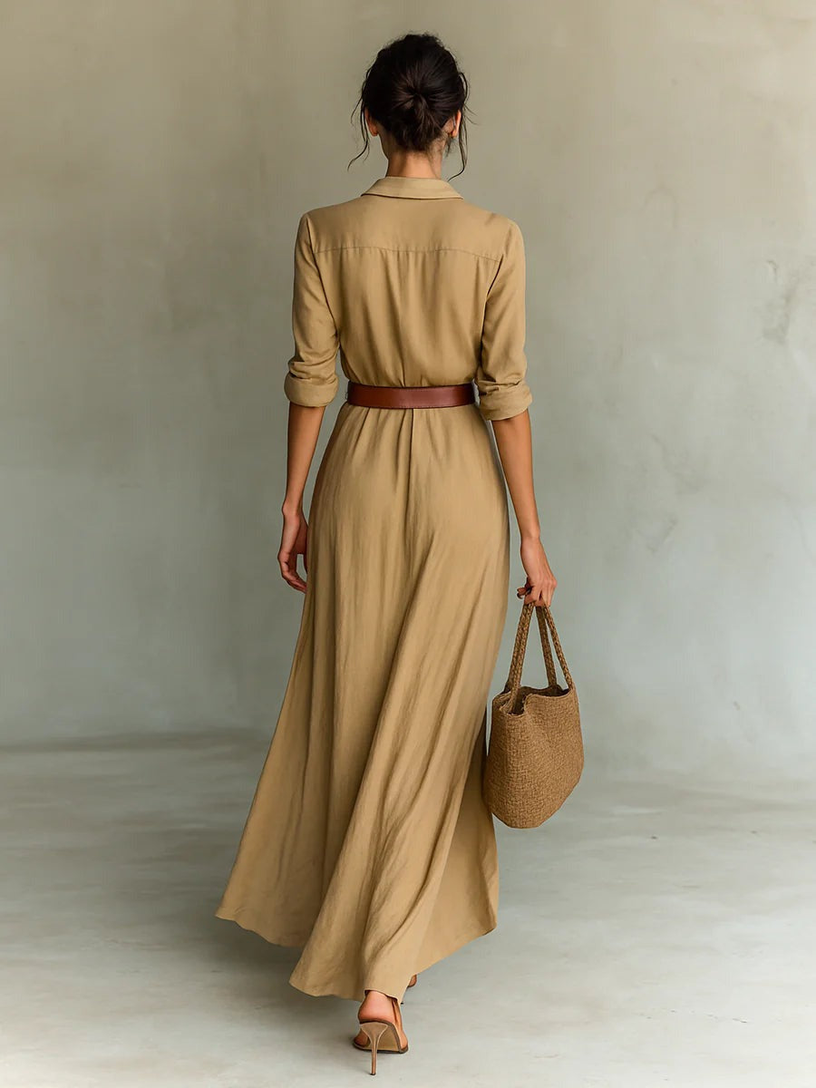 Taylor | Long Dress with Belt
