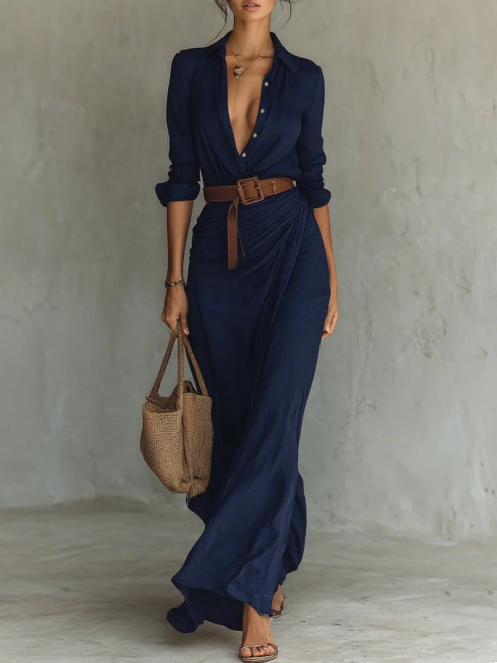 Taylor | Long Dress with Belt