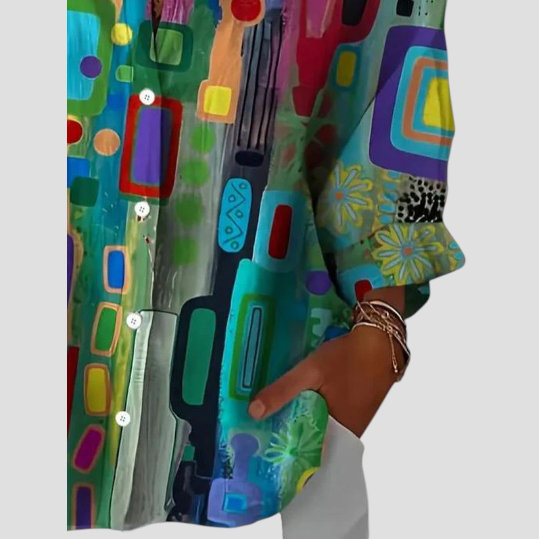 Edna | Elegant Blouse with Geometric Pattern