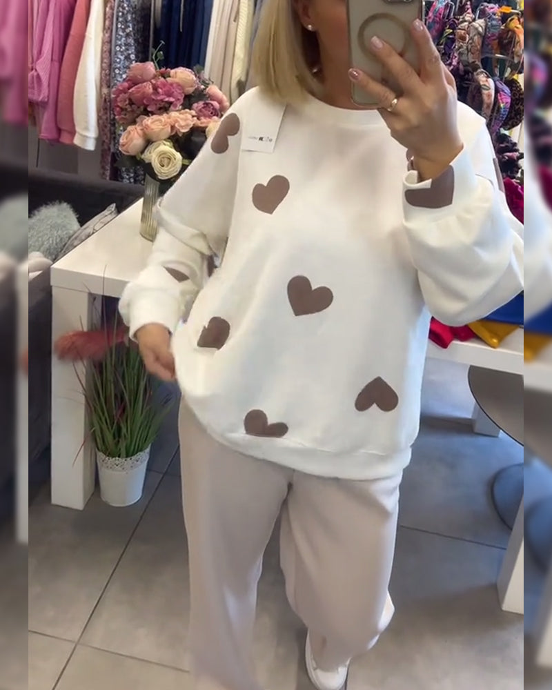 Savannah – Cotton Blend Sweater with Hearts