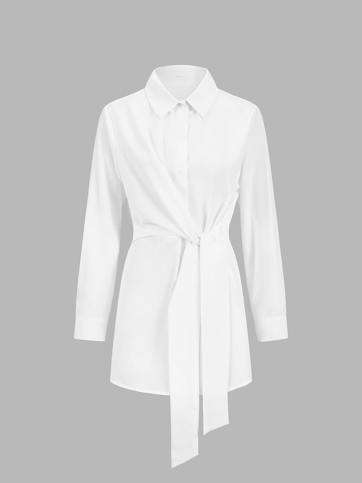 Long shirt with collar and tie