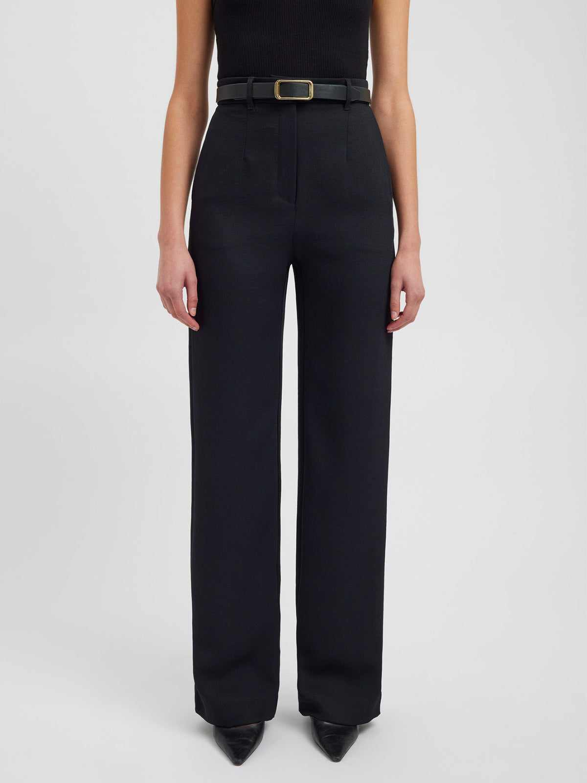 Straight Business Casual Pants with Pockets