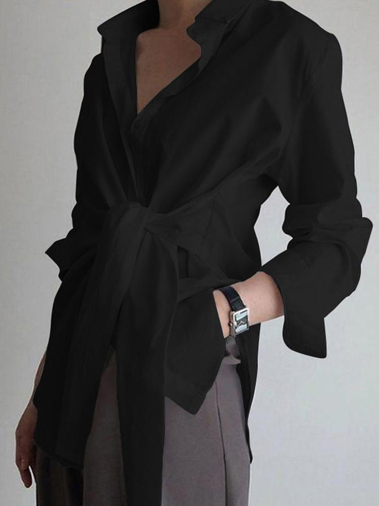 Long Collared Shirt with Tie