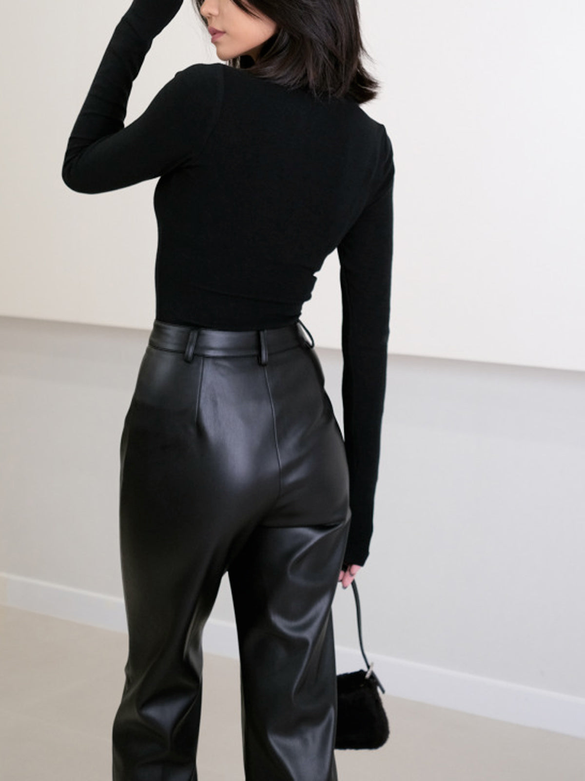 High-Waisted Eco-Leather Pants