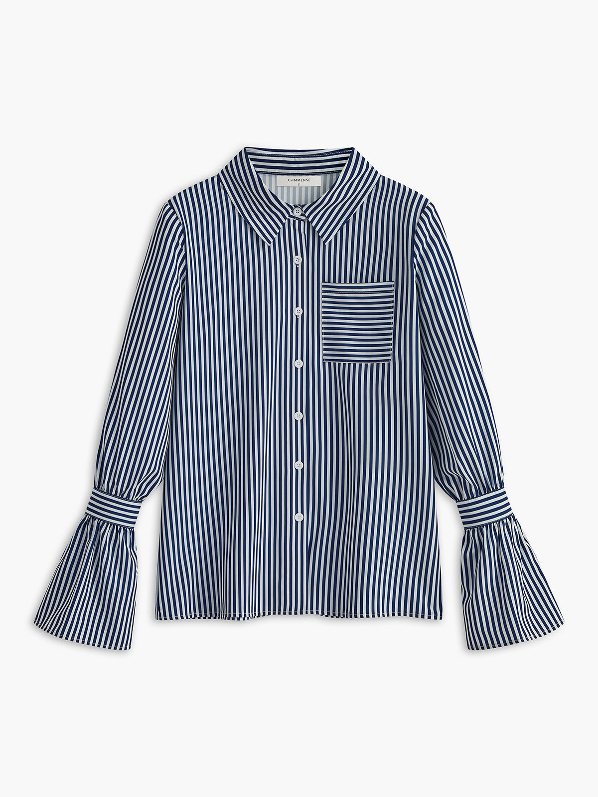 Polo Shirt with Ruffles and Stripes